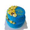 Two tier blue & yellow cake 双层蛋糕