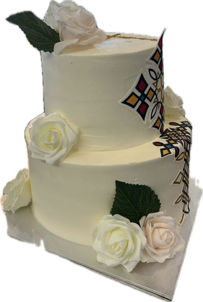 Two-tier Elevated Wedding Cake