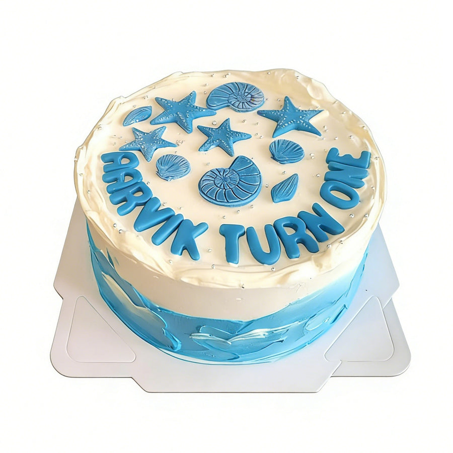 Blue Shell Ocean Themed Cake 海洋之心蛋糕