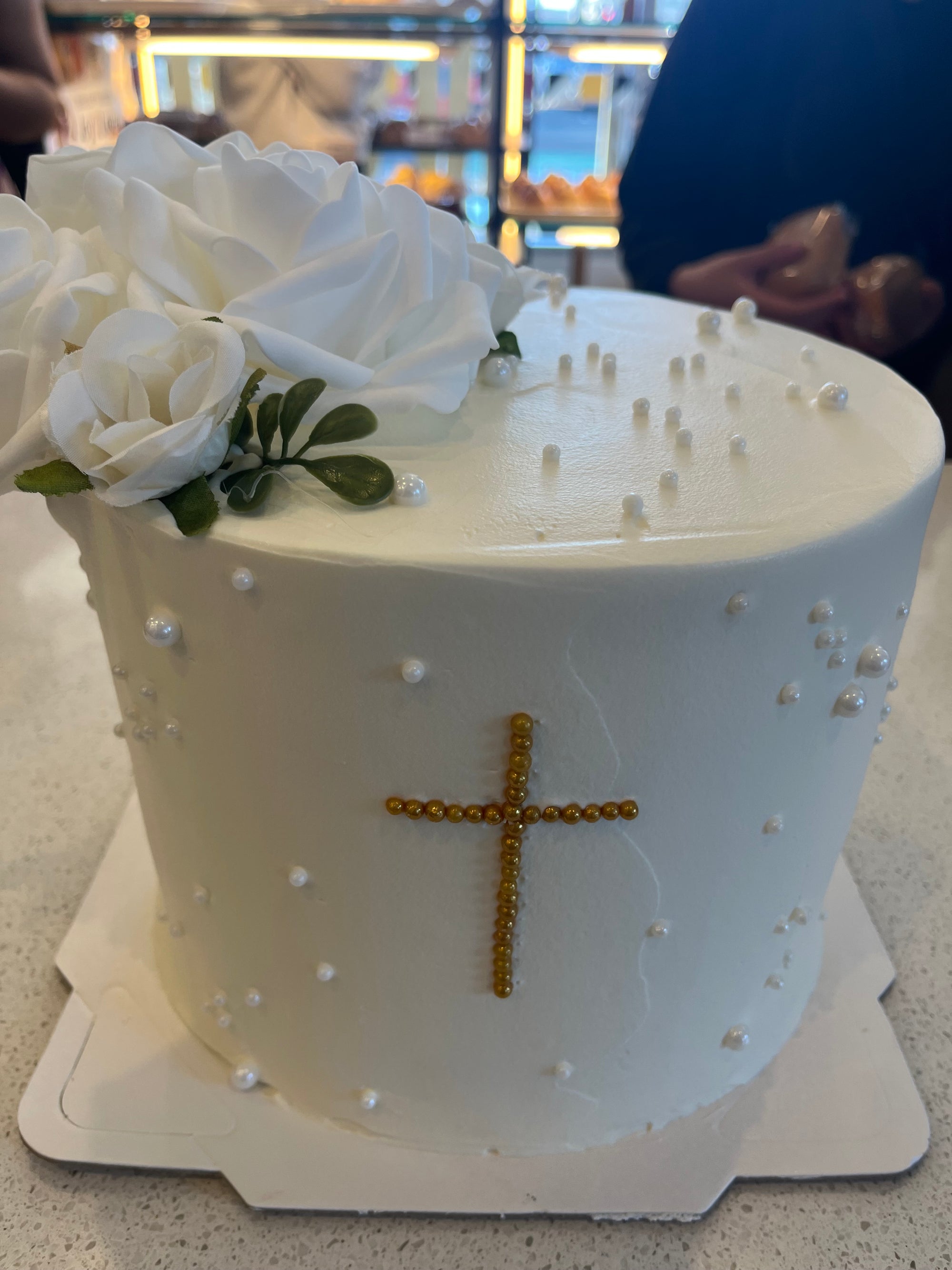 White Cross Baptism Cake 潔白的心洗礼蛋糕