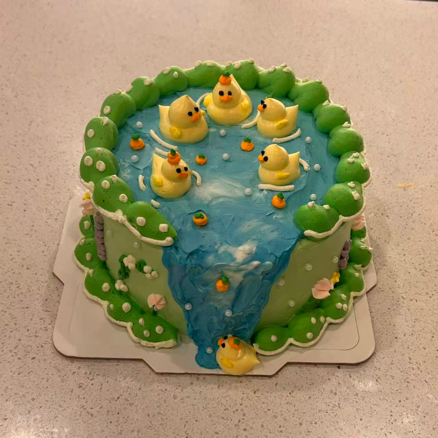 Little Duck Pond Cake 小黃鴨池塘蛋糕