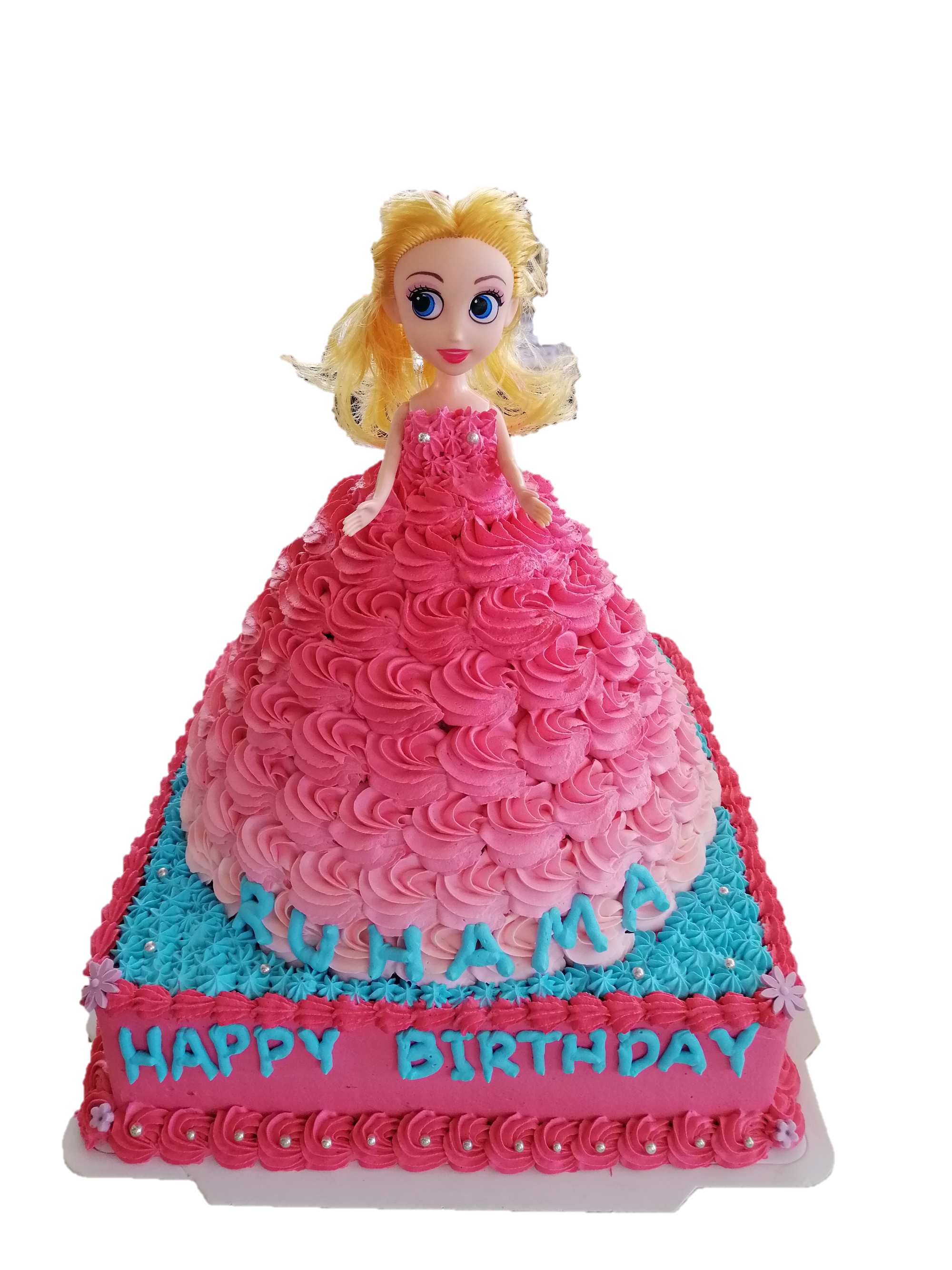Vanilla Round Barbie Doll Cake, For Birthday Parties, Packaging Type:  Carton Box