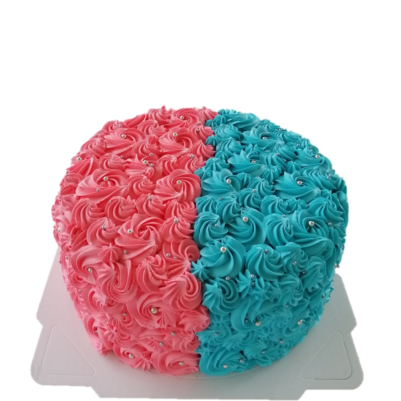 Split Rose Gender Reveal Cake 宝宝性别揭晓蛋糕