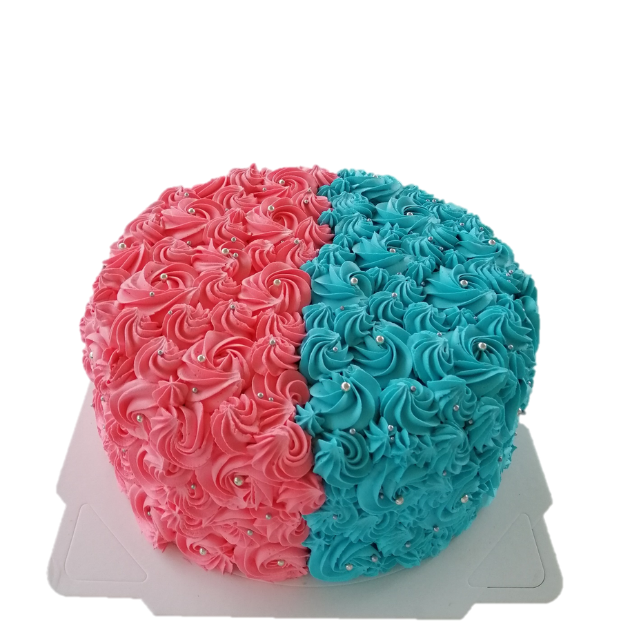 Split Rose Gender Reveal Cake 宝宝性别揭晓蛋糕