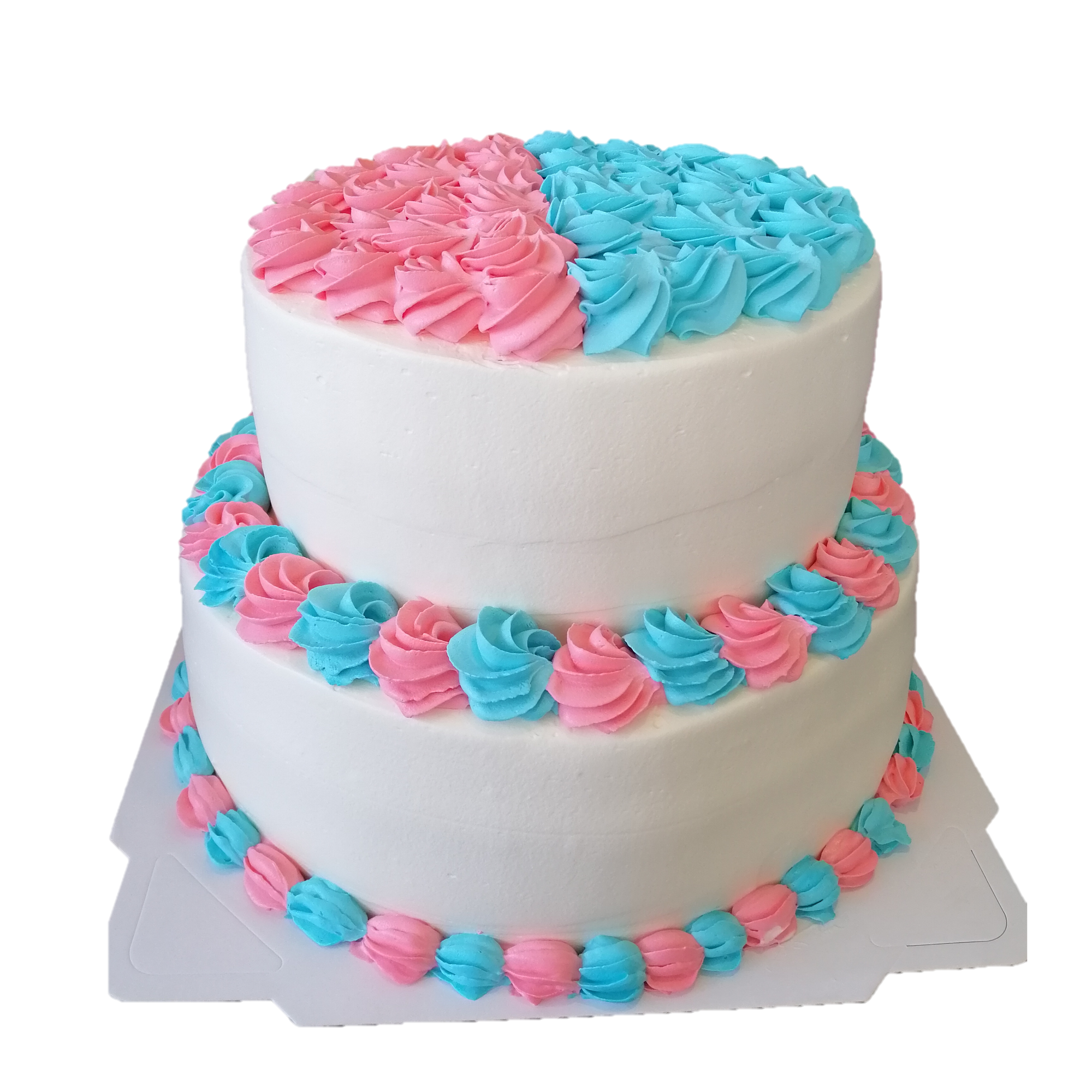 Two tier Gender reveal cake 双层宝宝性别揭晓蛋糕