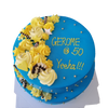 Two tier blue & yellow cake 双层蓝黄蛋糕