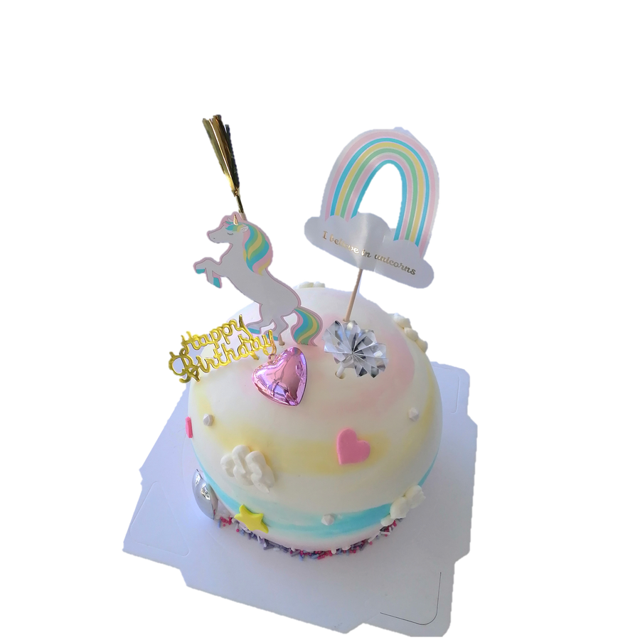 Unicorn themed cake (ball shape) 球形彩虹独角兽蛋糕
