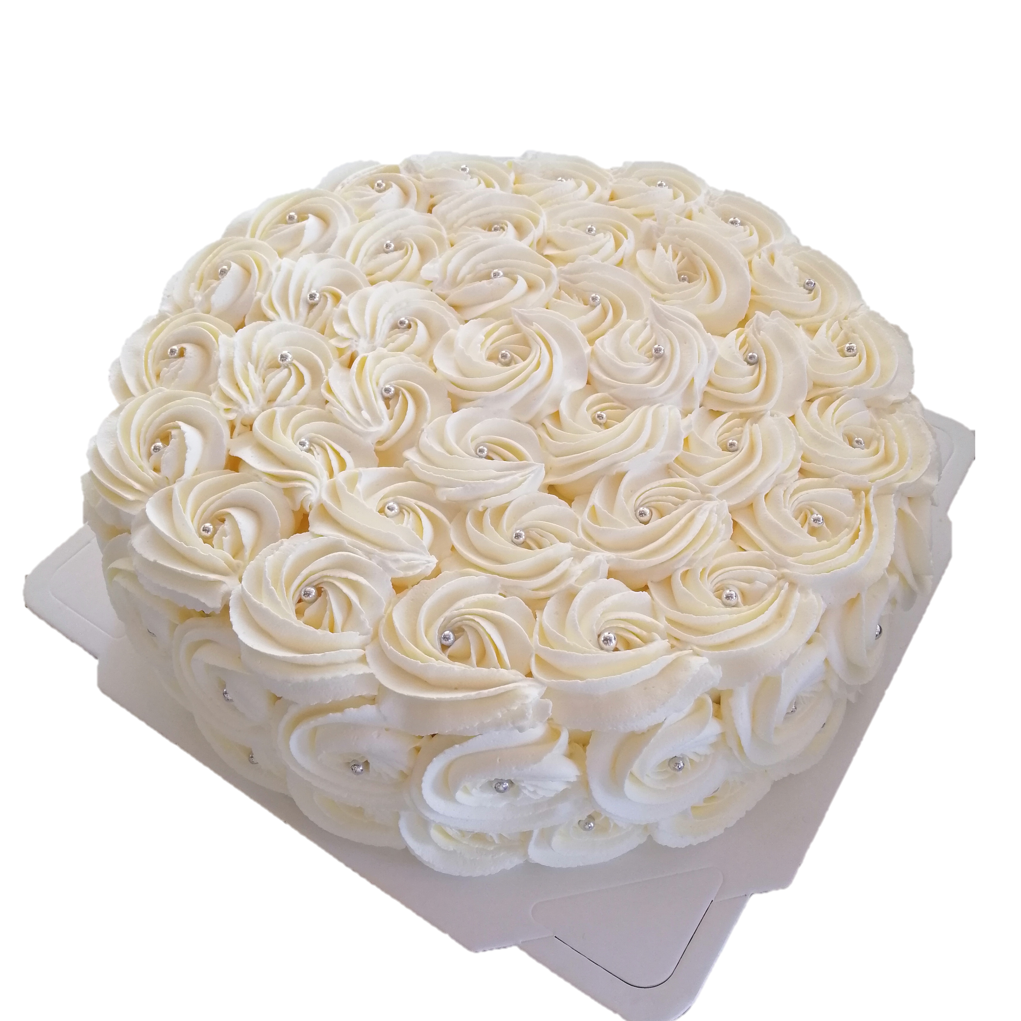 Heart Shape White Rose Anniversary Cake | Medcakes